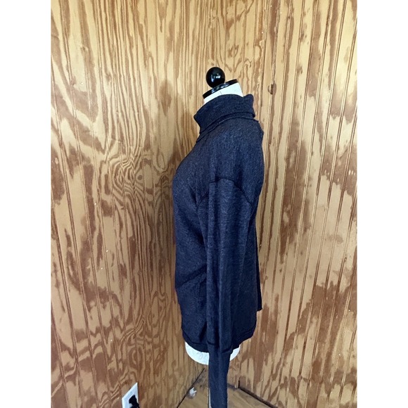 We The Free People Pullover Open Back Dark Gray Thermal High Neck Size L Blouse - Picture 4 of 7